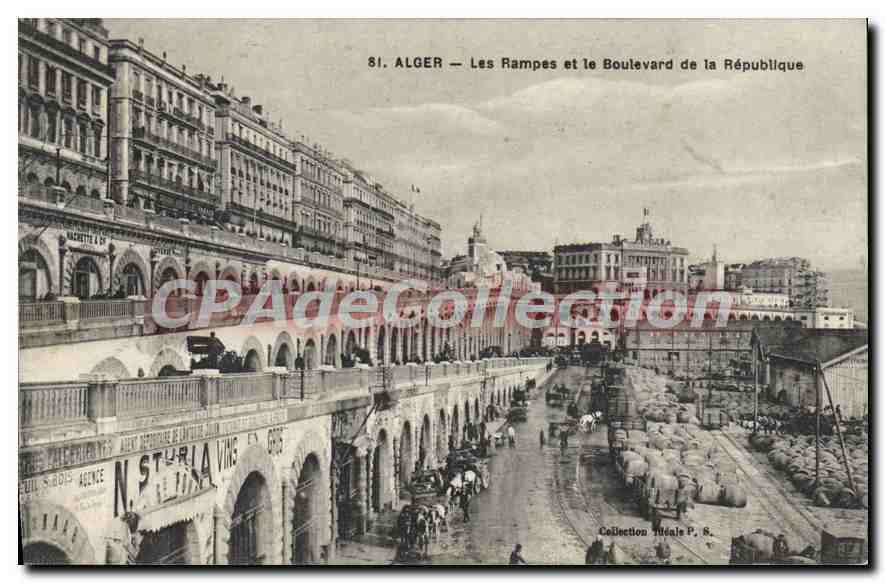 CPA Alger Les Rampes Et Le Boulevard De La Republique