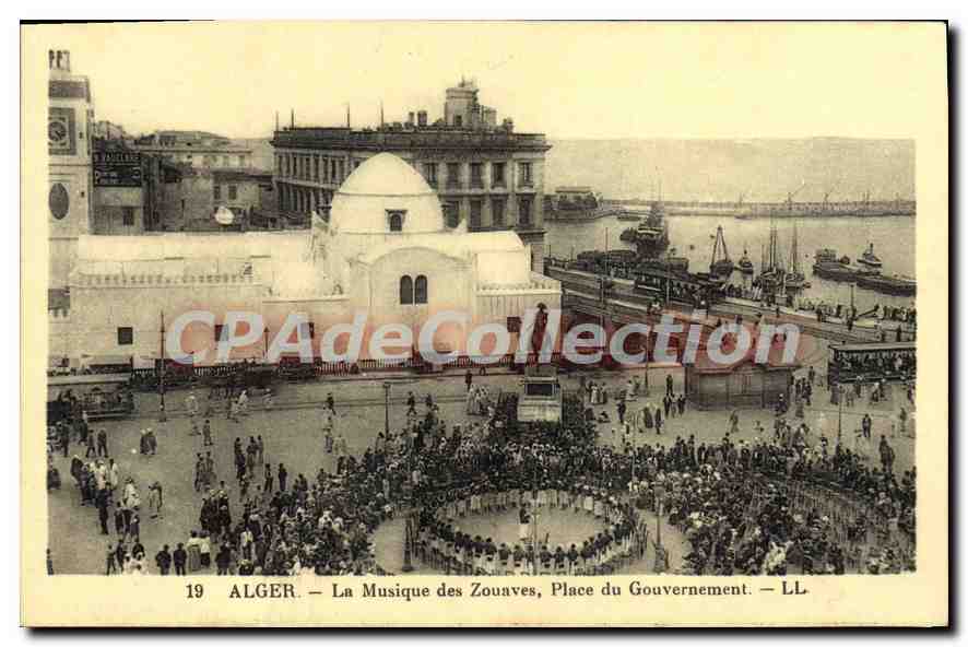 Alger — La Musique des Zouaves, Place du Gouvernement — LL