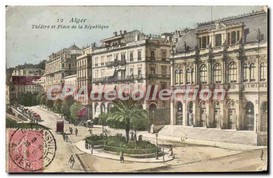 Théâtre et Place de la République — Algérie — éditeur inconnu, n° 12