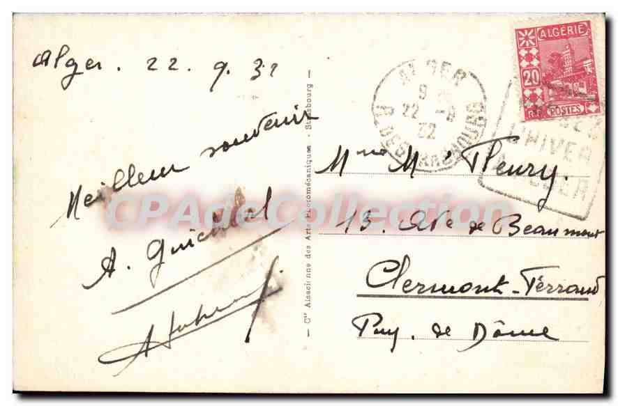 Alger - Palais d'Été du Gouverneur à Mustapha — Verso