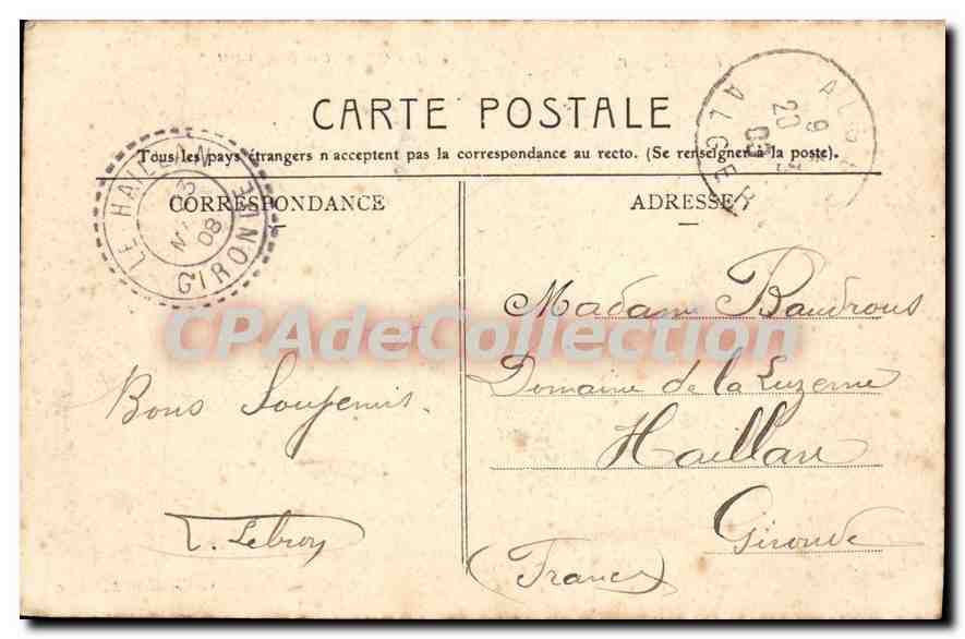 CPA Alger Les Quais Et Le Boulevard — Back