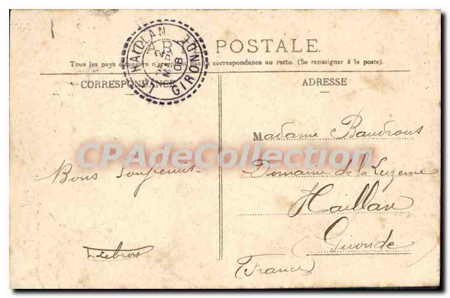 Alger — Fontaine des Ablutions — Collection D. Z., Alger — Verso