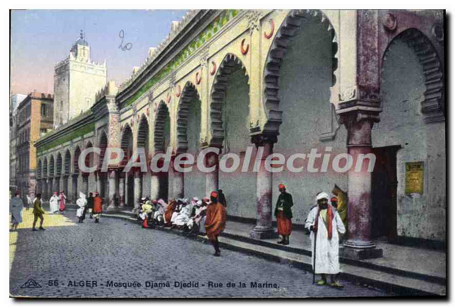 Alger - Mosquée Djamâ Djedid - Rue de la Marina — CPAdeCollection, n°56