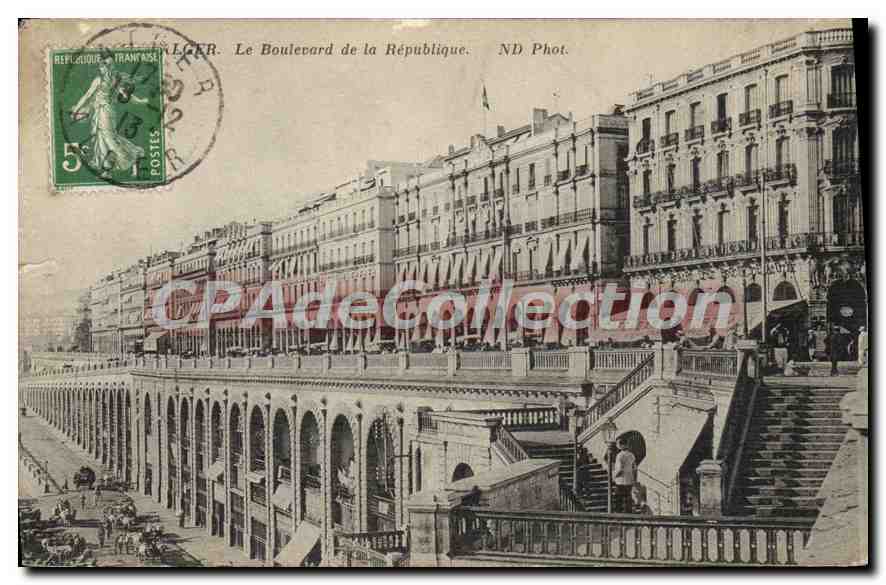 CPA Alger Le Boulevard De La Republique