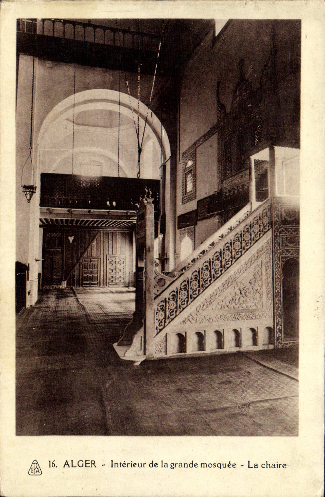 ALGER - Intérieur de la grande mosquée - La chaire