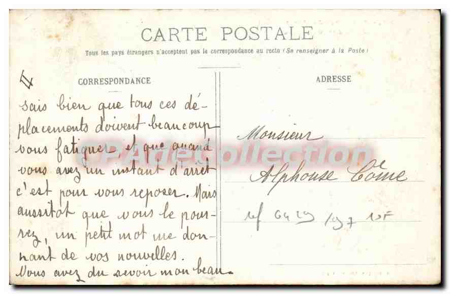 CPA Alger Jardin D'Essai Allee Des palmiers — Back