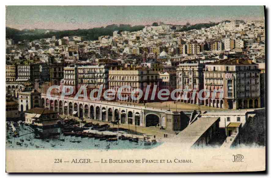 Alger — Le Boulevard de France et la Casbah — IND. PROL. n°224