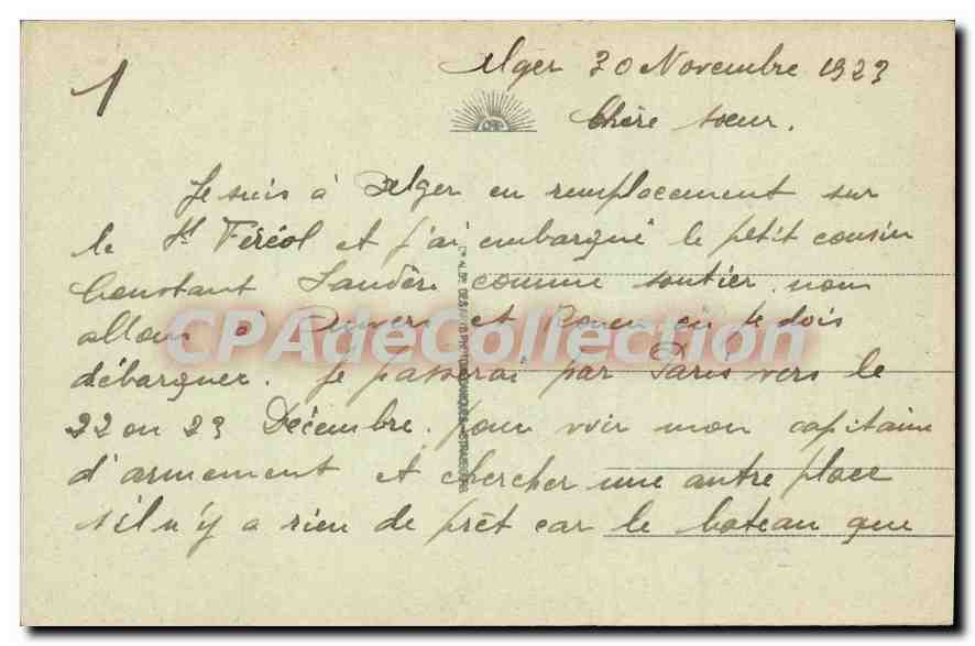Algér - Vue générale prise de la Casbah — éditeur inconnu, n° 5 — Rückseite