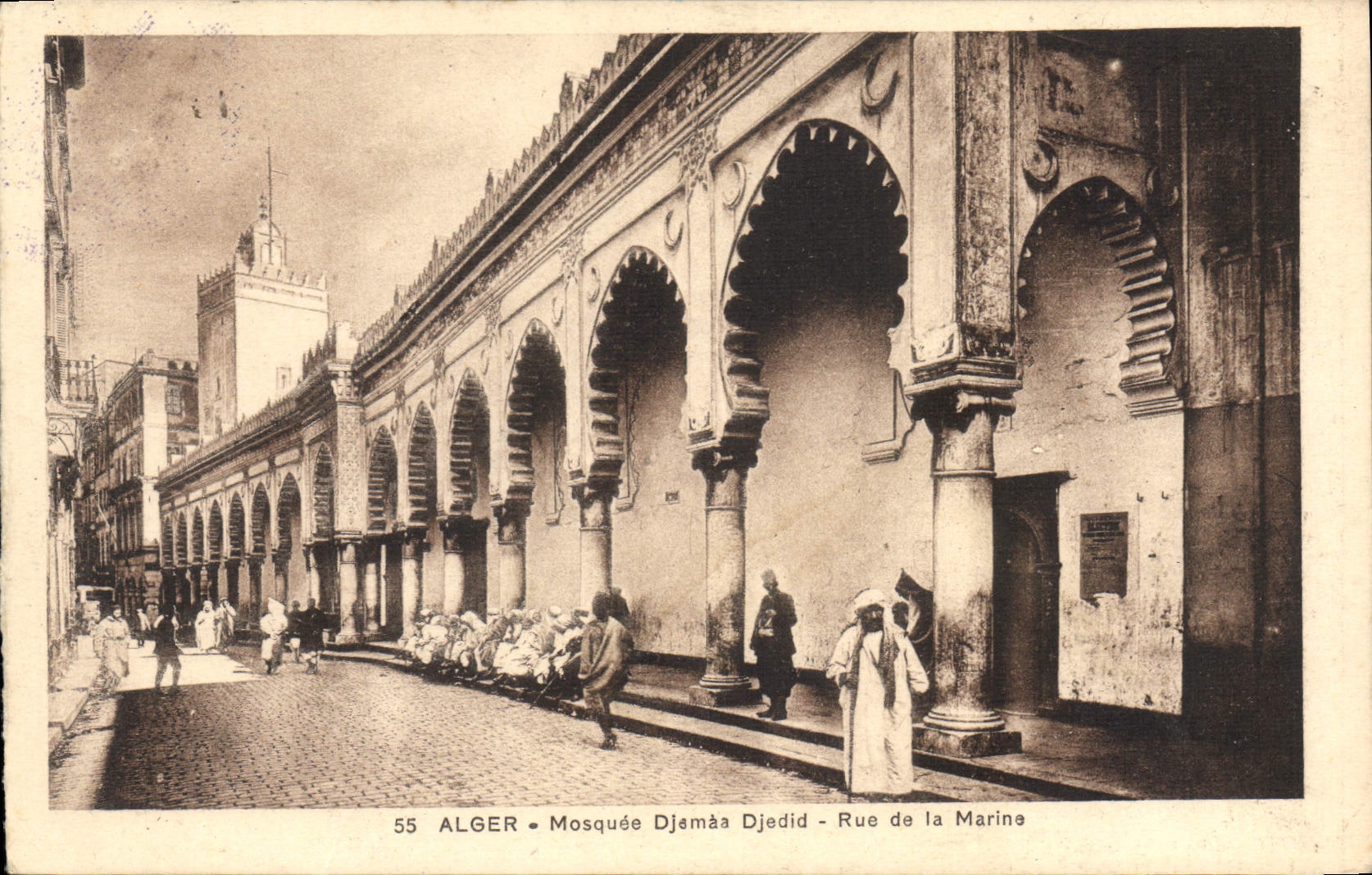 Alger - Mosquée Djemâa Djedid - Rue de la Marine — éditeur inconnu, n° 55