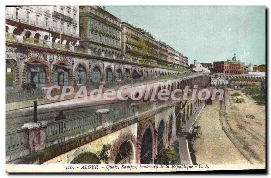 CPA Alger Quais Rampes Boulevard De La Republique