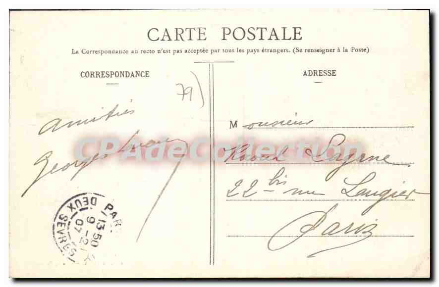 Parthenay — Vue générale, prise des Garennes — Éditeur Liché Laroze, 6e édition — Reverso