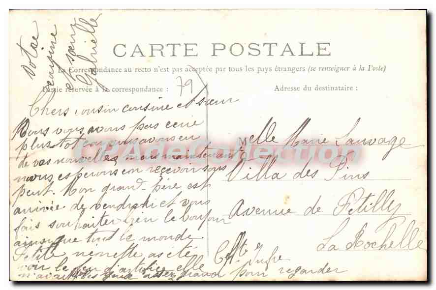 Saint-Maixent — Allées Vertes — Édité par V. G. — Verso