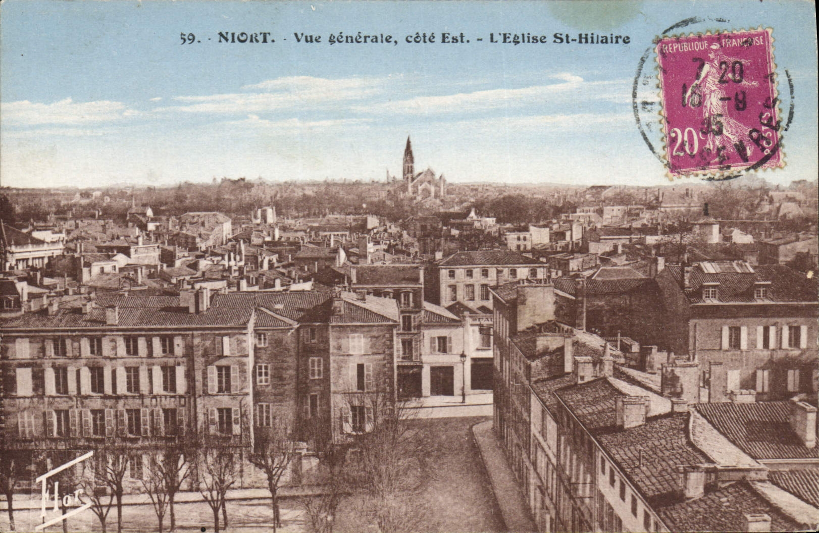 Niort - Vue générale, côté Est - L'Église St-Hilaire