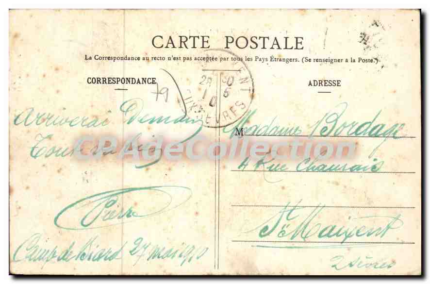 St-Maixent - Palais de Justice — J. Nauche éd. n°47 — Verso