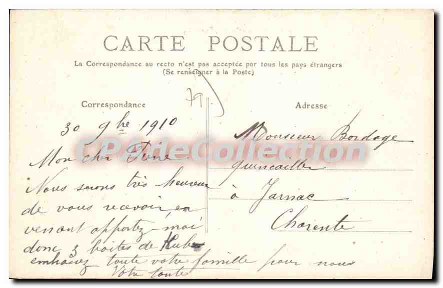 Château du Bois-Chapelauc - Deux-Sèvres — éditeur C. Clouzot, n° 306 — Verso