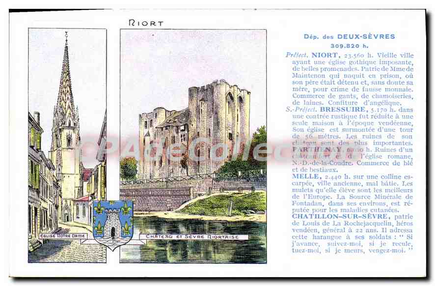 Riort — Église Notre-Dame et Château de Bressuire — Édition spéciale Pastilles Valda