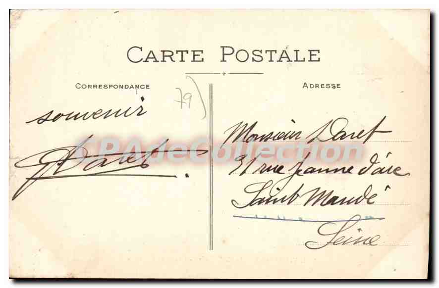 Saint-Maixent — Ecole Militaire — Chambre d'Élèves — Verso