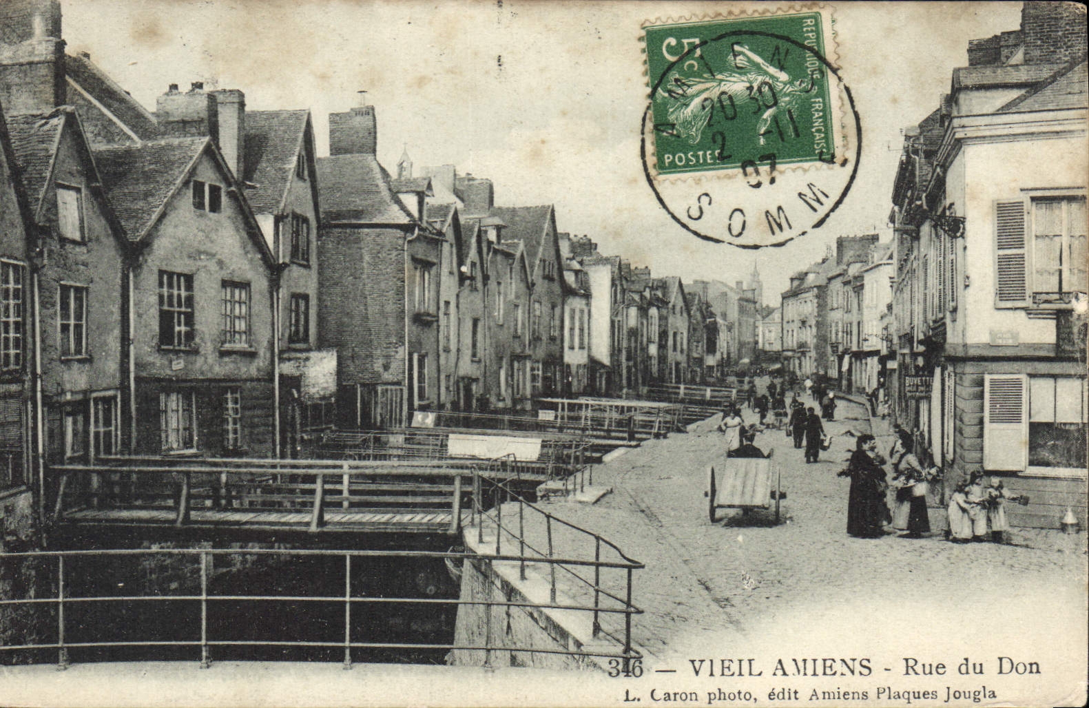 VIEIL AMIENS — Rue du Don — L. Caron photo, édit Amiens Plaques Jouglas