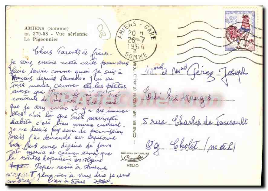 Amiens (Somme) - Vue aérienne - Le Pigeonnier - éditeur C.M. (CIM) — Achterkant