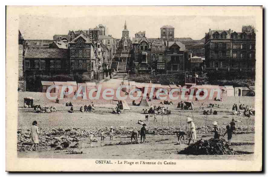 CPA Onival La Plage Et I'Avenue Du Casino