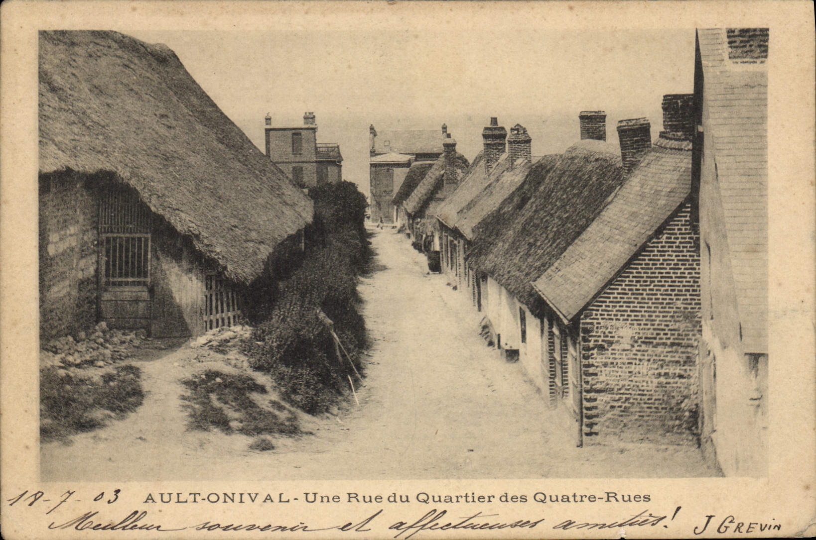 CPA Ault Onival Une Rue Du Quartier Des Quatre Rues