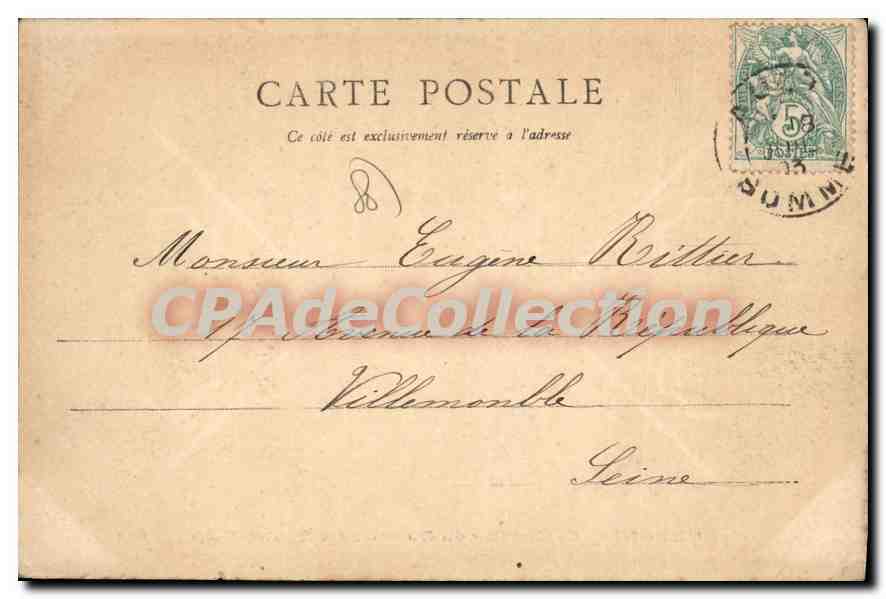 CPA Ault Onival Une Rue Du Quartier Des Quatre Rues — Back