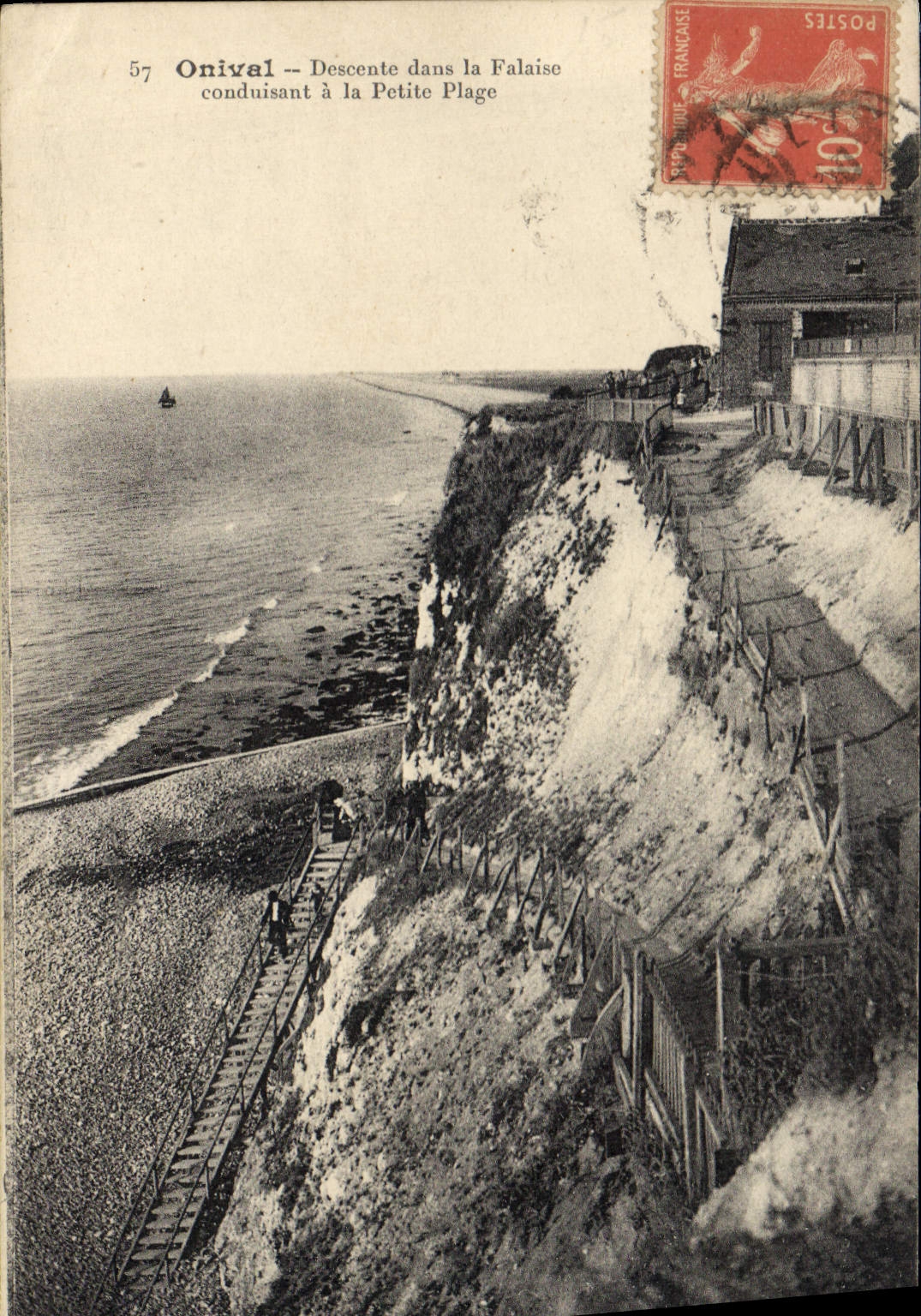 Onival — Descente dans la Falaise conduisant à la Petite Plage — Éditeur non identifié, n° 57