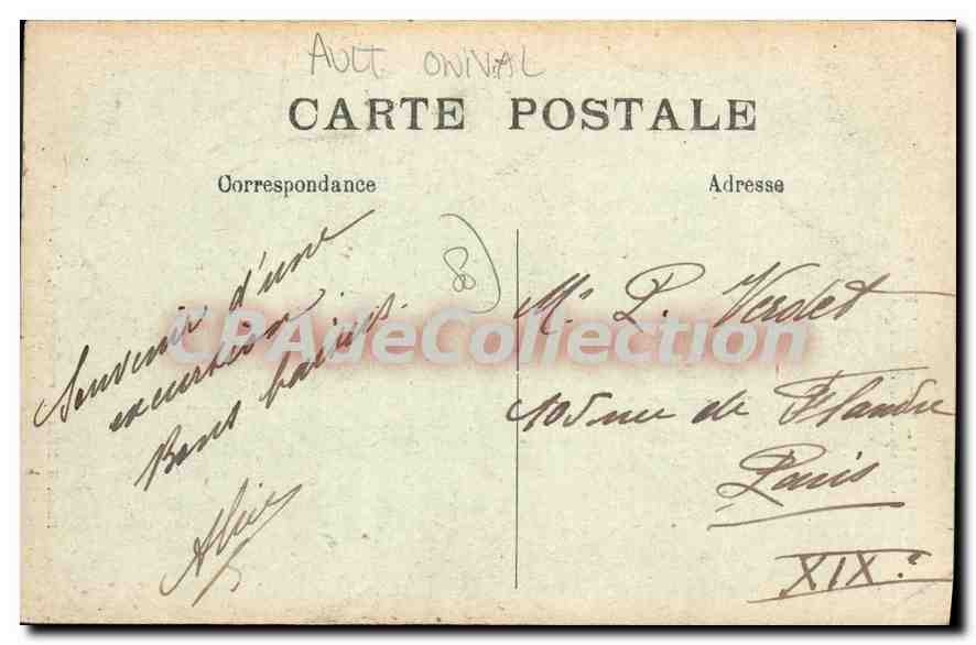 Onival — Descente dans la Falaise conduisant à la Petite Plage — Éditeur non identifié, n° 57 — Verso