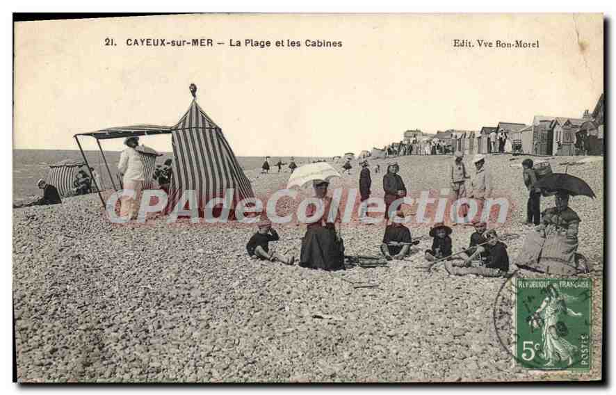 CAYEUX-sur-MER — La Plage et les Cabines — Edit. Vve Bon-Morel