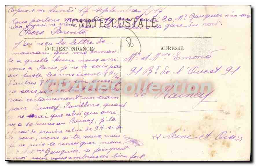 Cayeux-sur-Mer — Retour de la Pêche — LL. n°2048 — Verso
