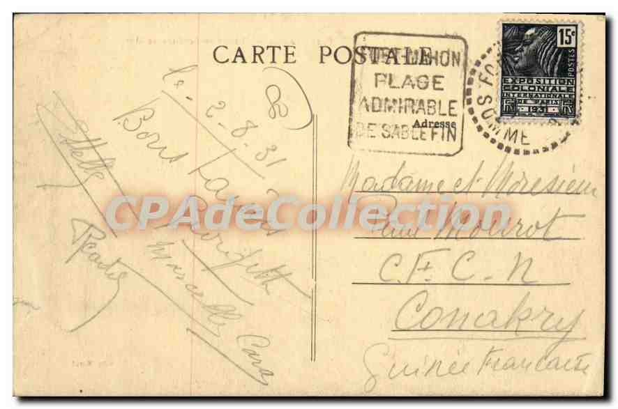CPA Fort Mahon Chalets En Bordure De Mer — Back