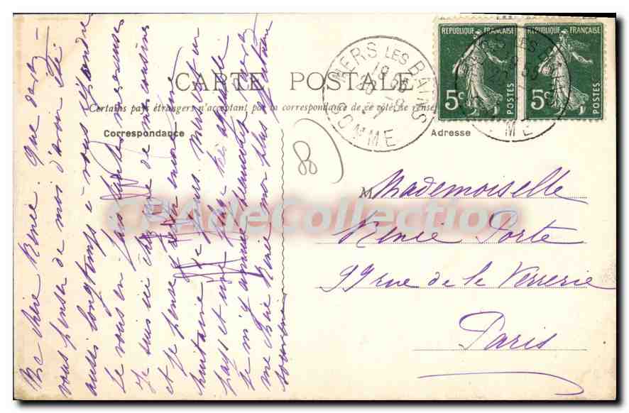 MERS-LES-BAINS — Les Jeux dans la Prairie — Collection de la Maison Bleue à Mers — Verso