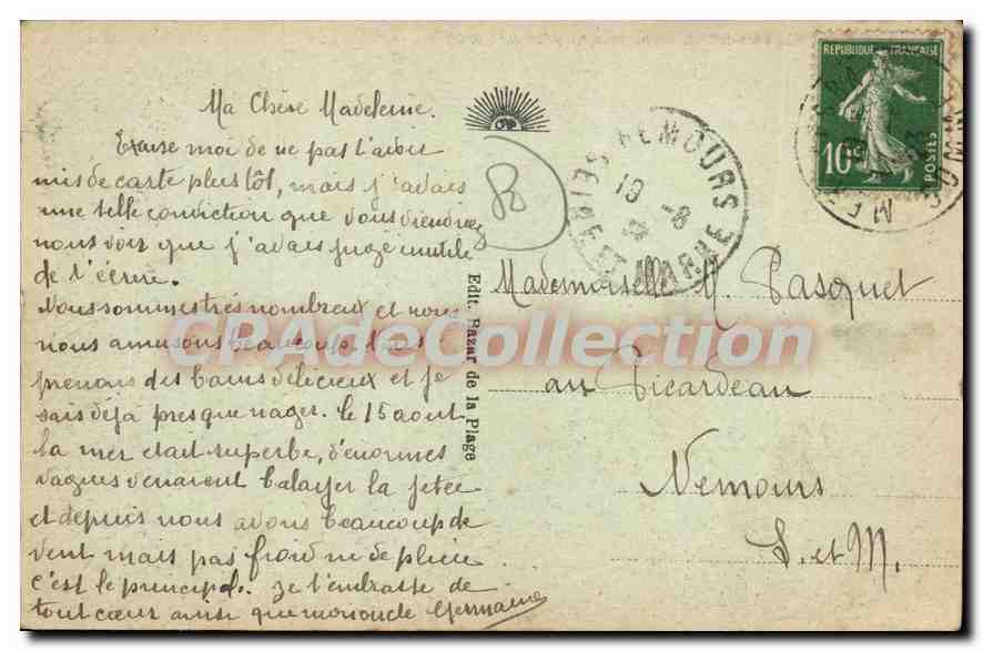 MERS-les-BAINS — Vue générale prise du Tréport — Éditeur : 3 — Verso