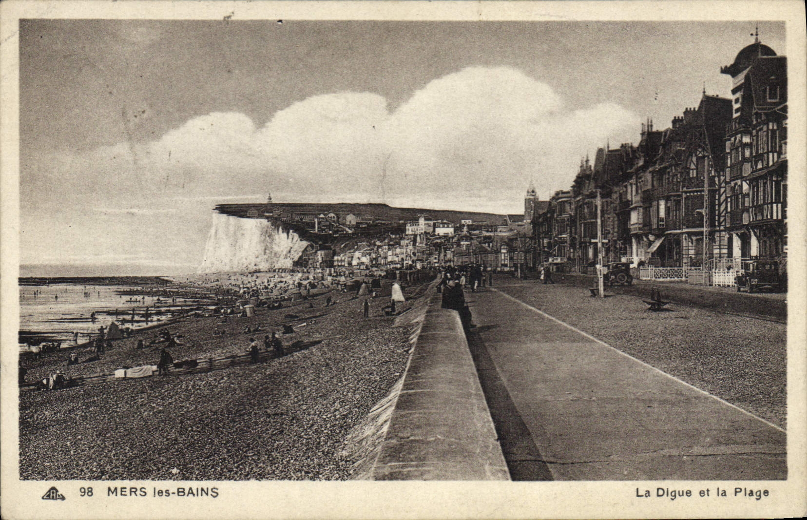 Mers-les-Bains — La Digue et la Plage — éditeur AITS, n° 98