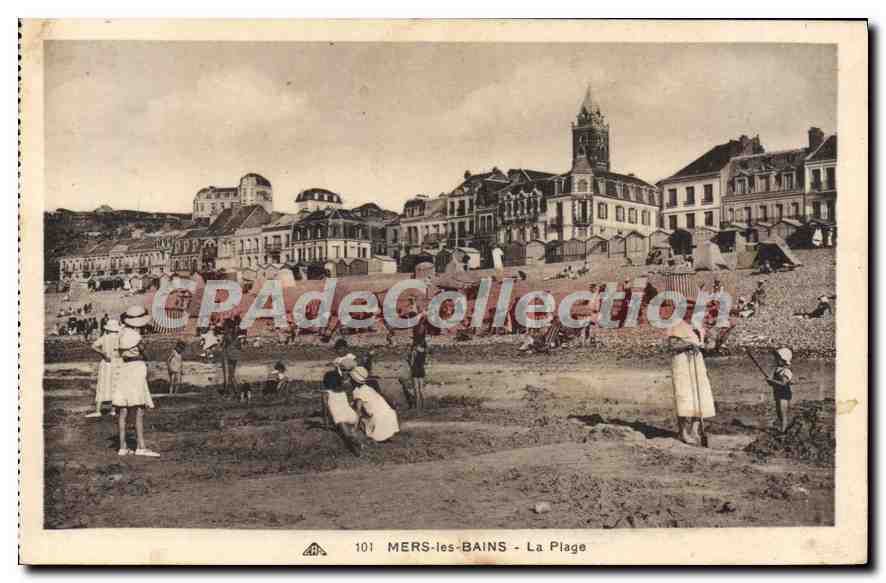MERS-les-BAINS - La Plage — vue de la plage et du village — éditeur inconnu, n° 101