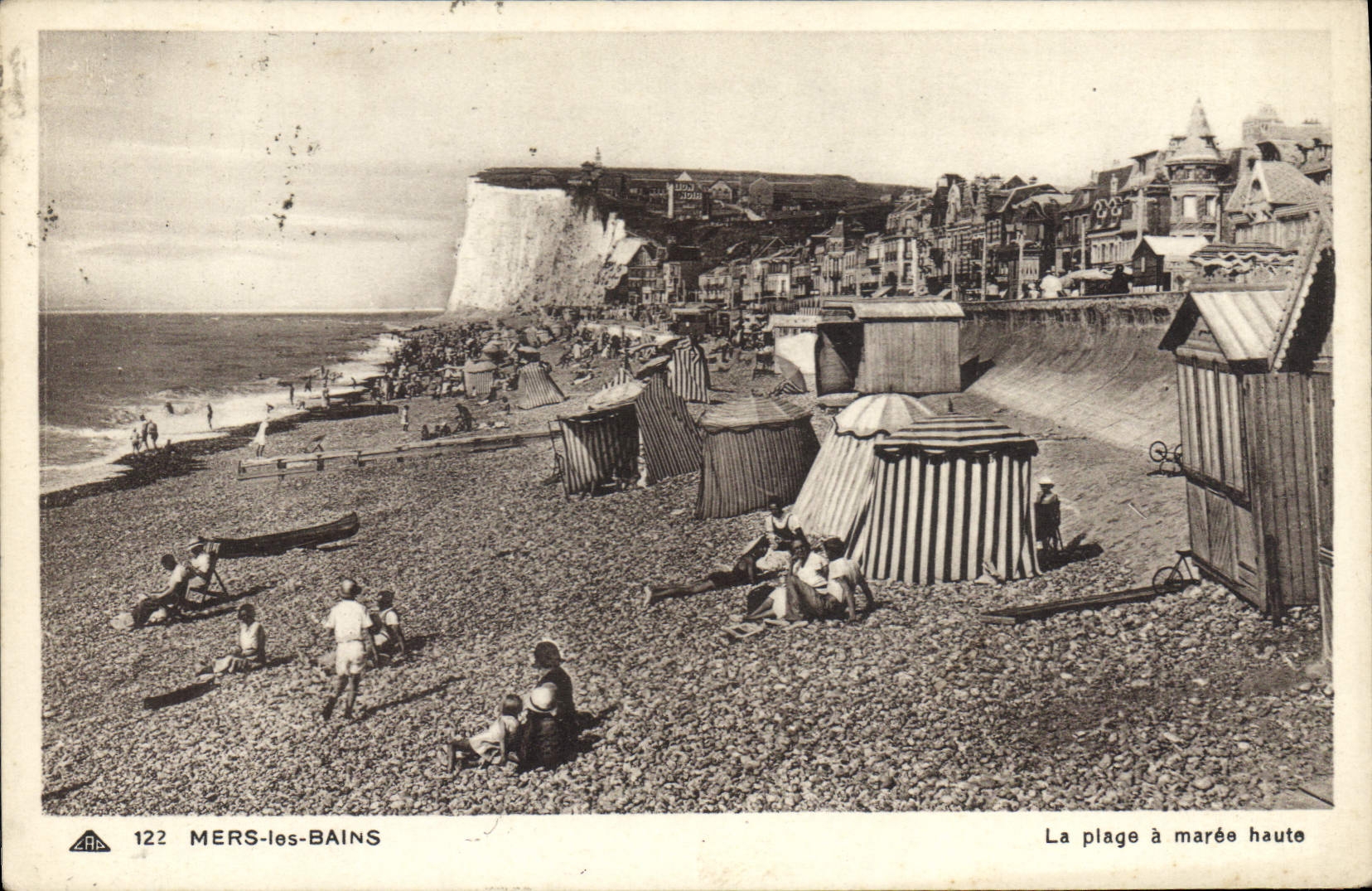 MERS-les-BAINS — La plage à marée haute — G. DES ARTS PHOTOMÉCANIQUES - STRASBOURG-SCHILTIGHEIM