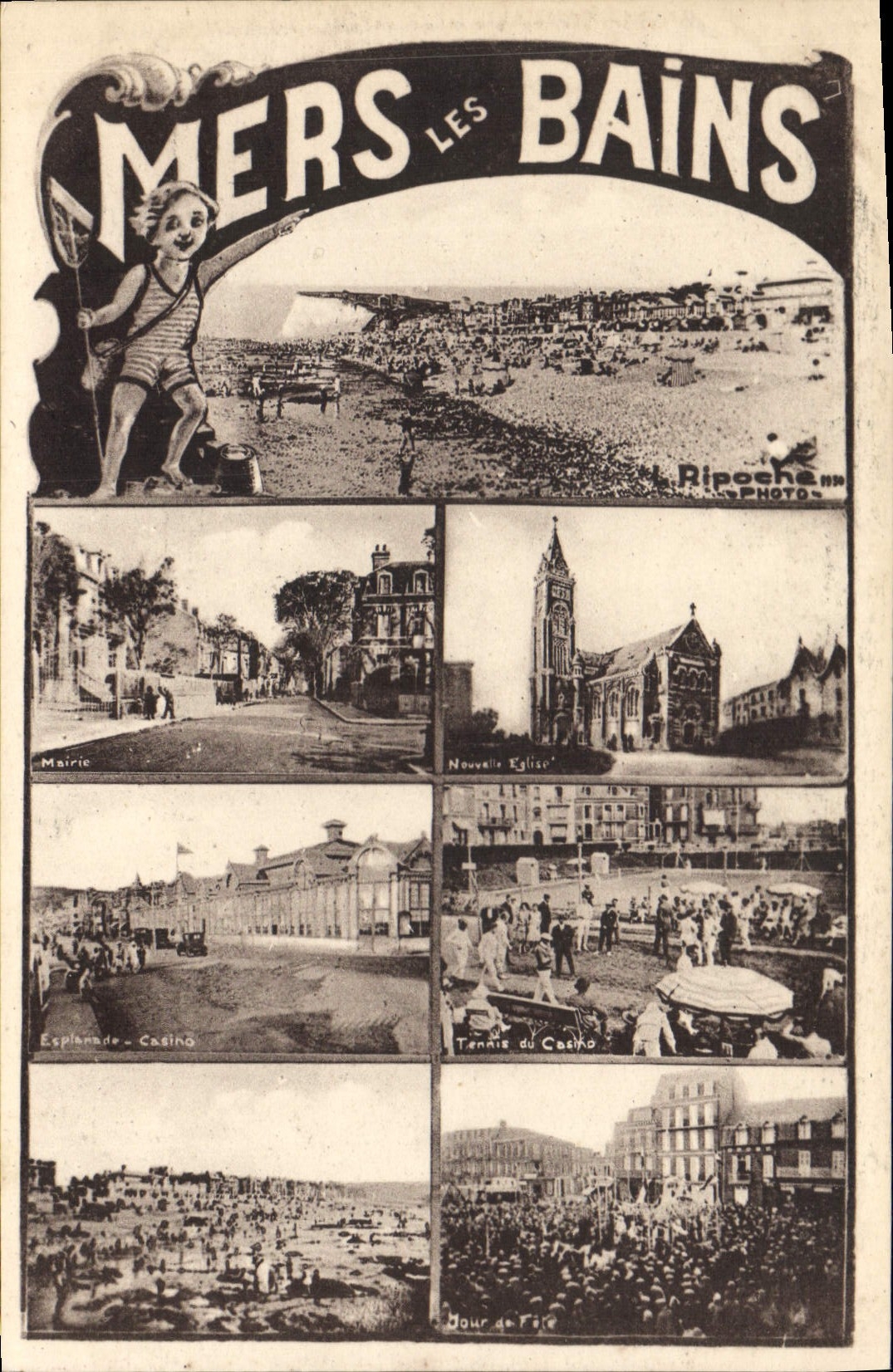 Mers-les-Bains — Vue panoramique et lieux touristiques — Ripoche, n°88 - Recto