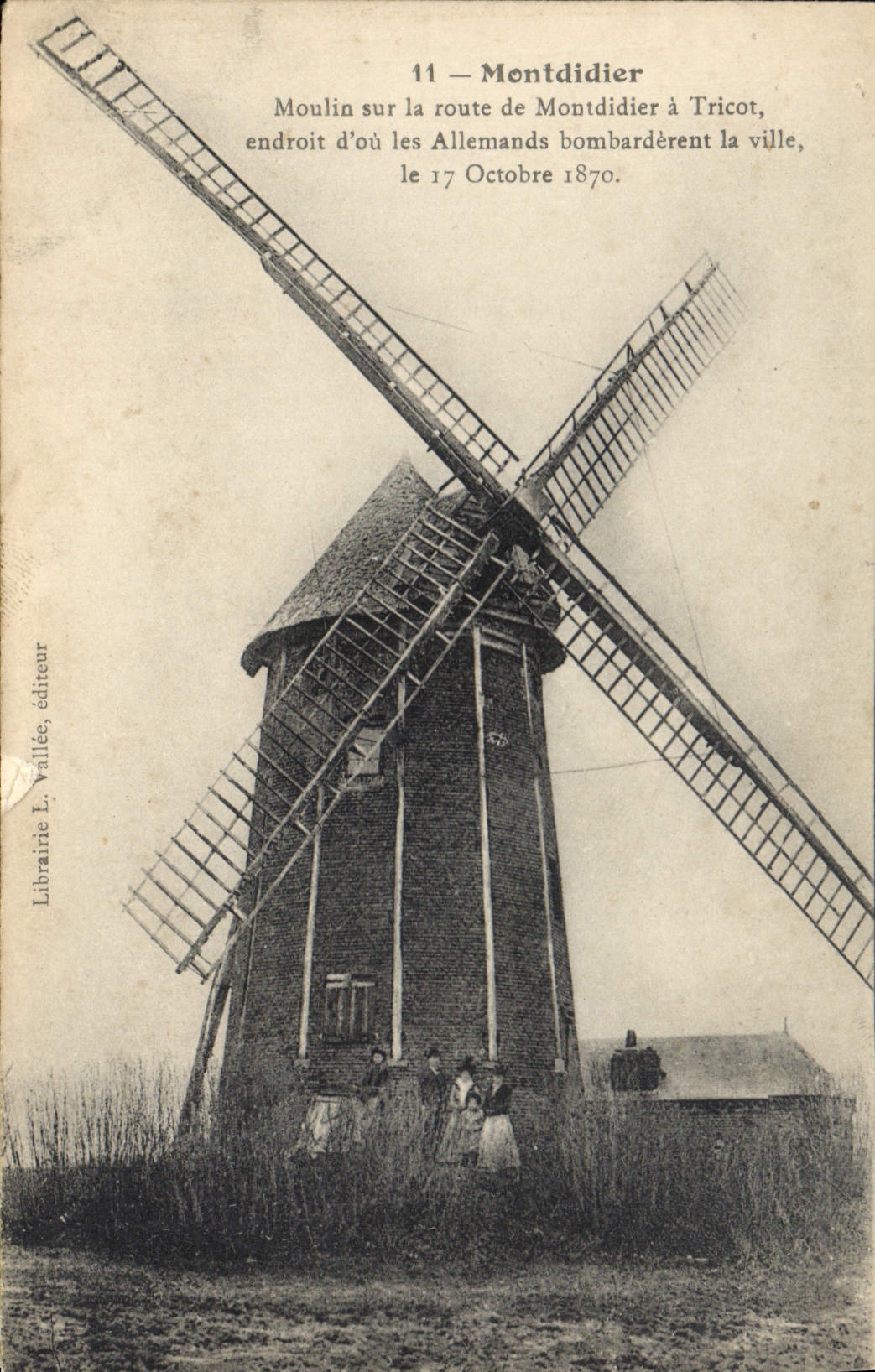 Moulin à vent à Montdidier — lieu de bombardement allemand — Librairie L. Vallée, éditeur