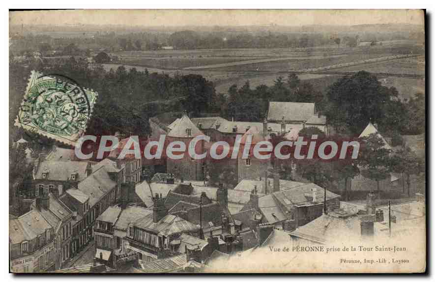 Vue de PÉRONNE prise de la Tour Saint-Jean — Pérone, Imp.-Lib. Layton