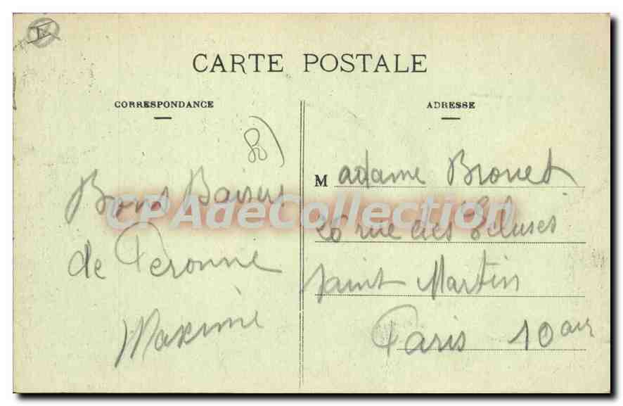 Peronne (Somme) — Monument aux 121 Morts pour la France et 36 victimes civiles — Edit. L. Doulé, Libraire — Verso