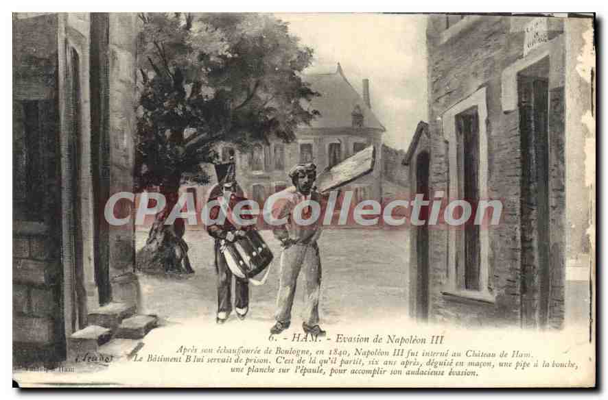 CPA Ham Evasion De Napoleon III déguisé en maçon