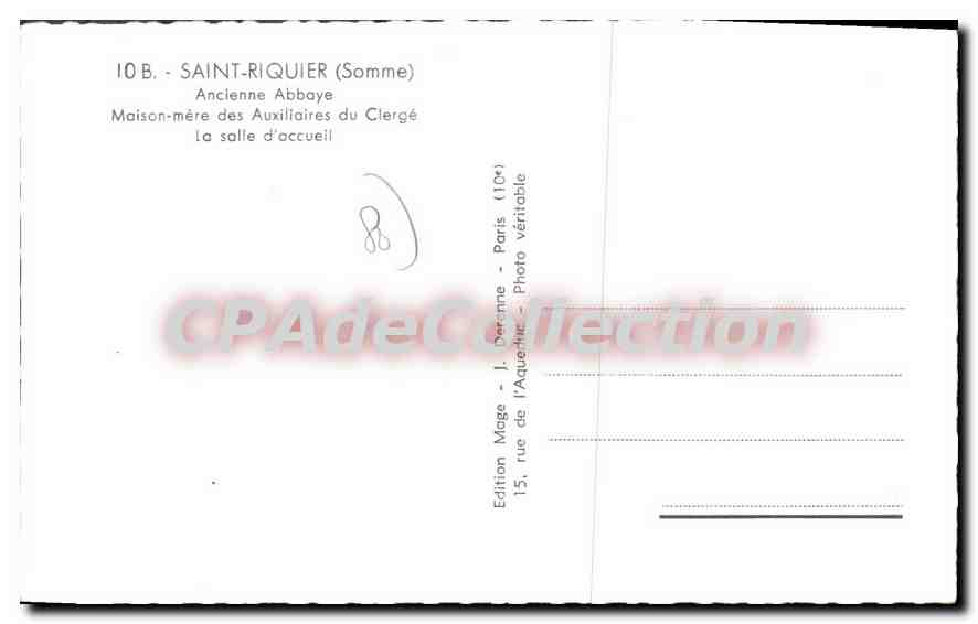 CPA Saint Riquier Ancienne Abbaye auxiliaires du clergé — Back
