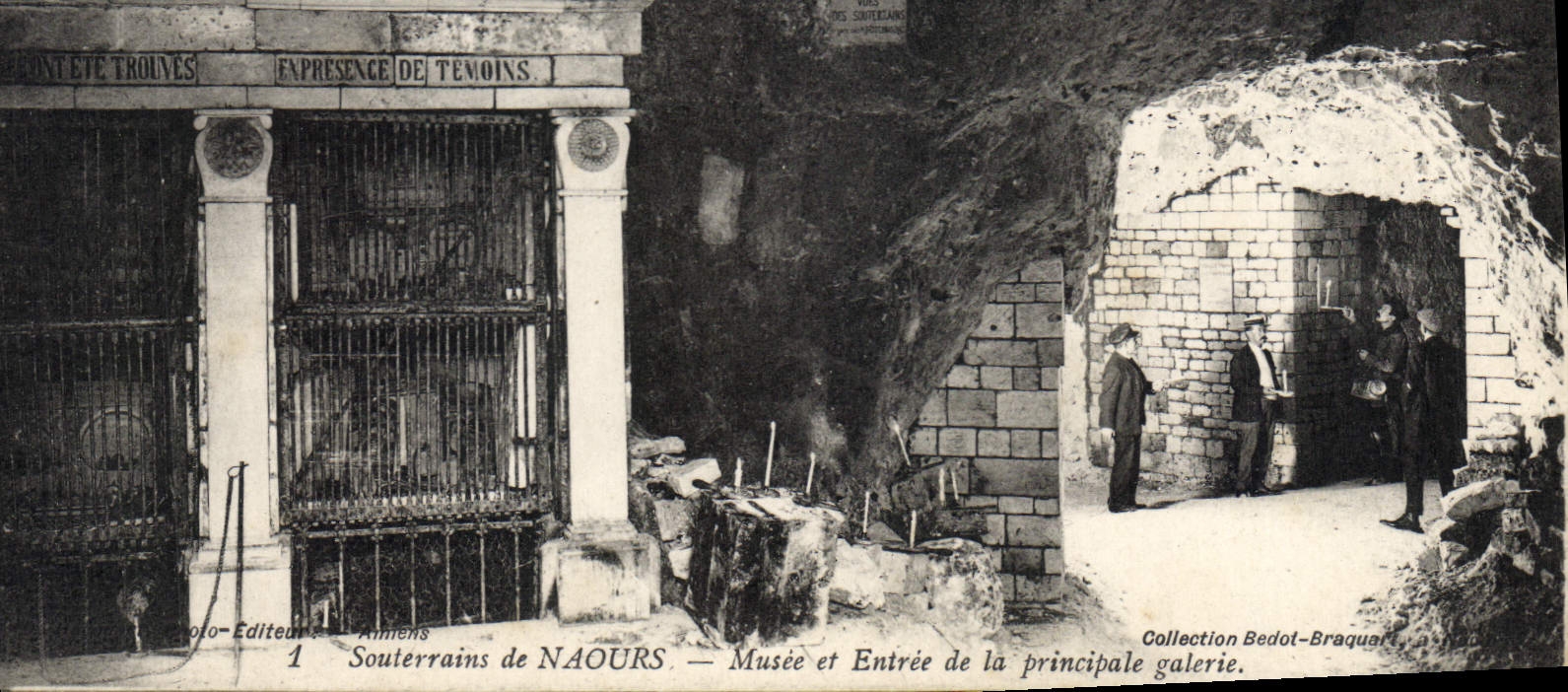 CPA souterrains de Naours Musee Et Entree De la Principale Galerie