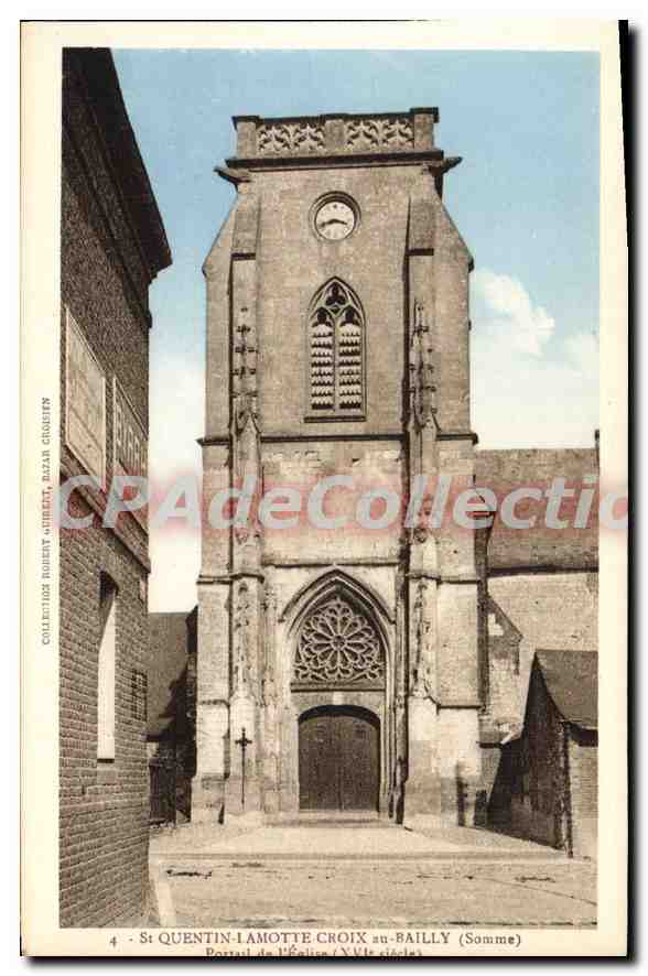 St Quentin-Lamotte-Croix-sur-Bailly — Portail de l'église (XVe siècle) — Collection Robert Gibert, Bazan Croiffen, n°4