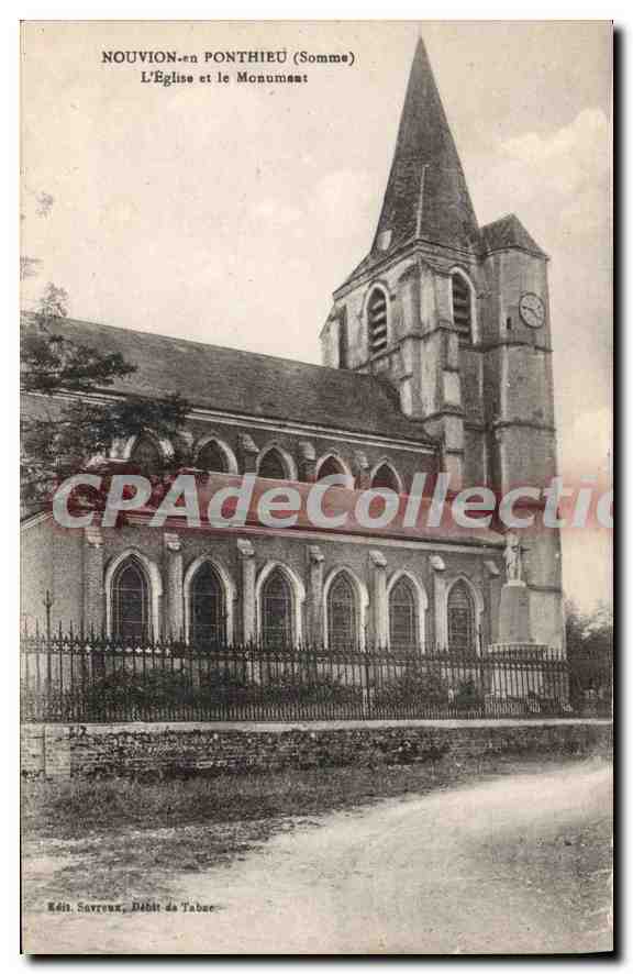 CPA Nouvion En Ponthieu L'Eglise Et Le Monument