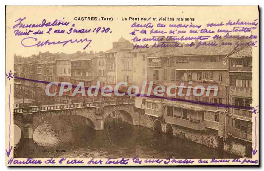 CPA Castres Le Pont Neuf Et vieilles Maisons