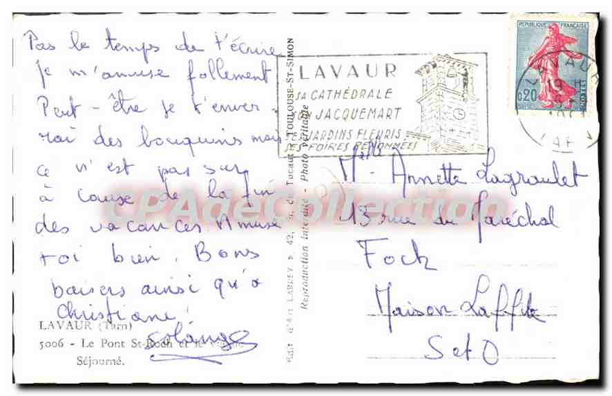 CPA Lavaur Le Pont St Roch viaduc Sejourné — Back