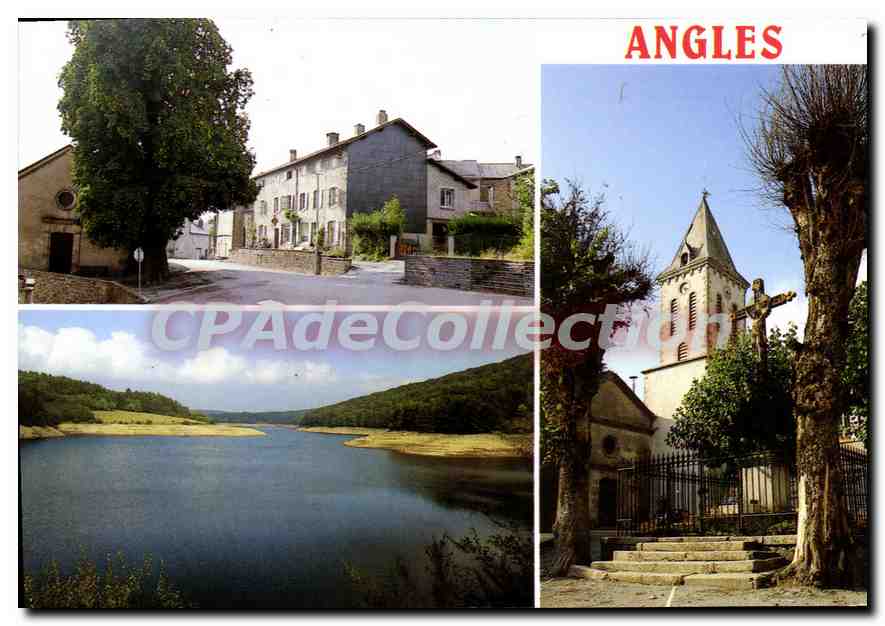 CPSM Angles Le marronnier Le Lac Des Saints Peyres clocher