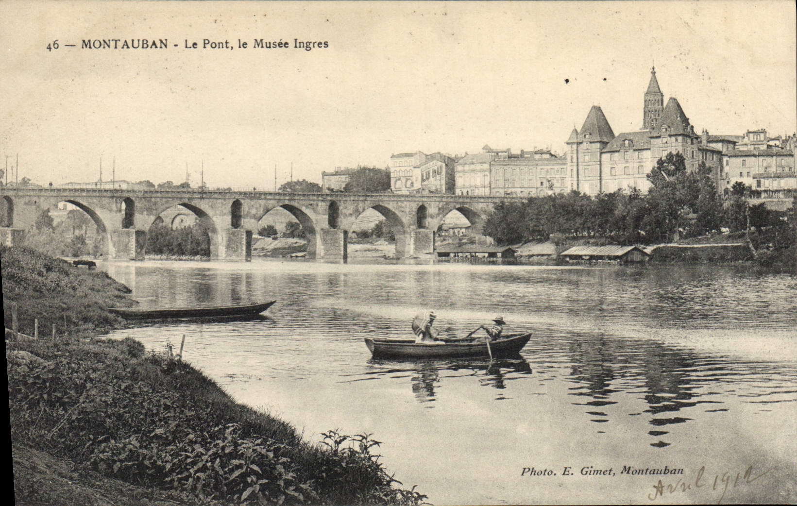 Montauban - Le Pont, le Musée Ingres — Photo E. Gimet, Montauban, 1912