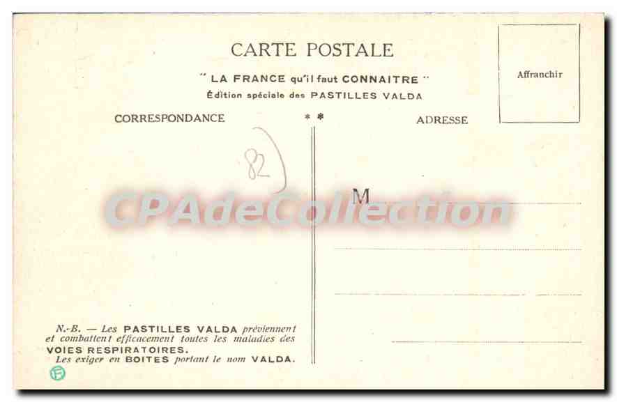 Montauban — Préfecture du Tarn-et-Garonne — Édition spéciale Pastilles Valda — Reverso